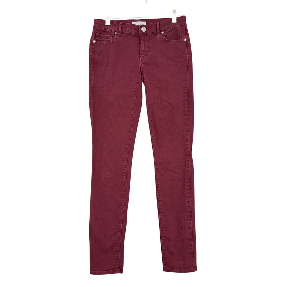 LOFT Modern Skinny Women 24/00 Cotton Spandex Burgundy Pants